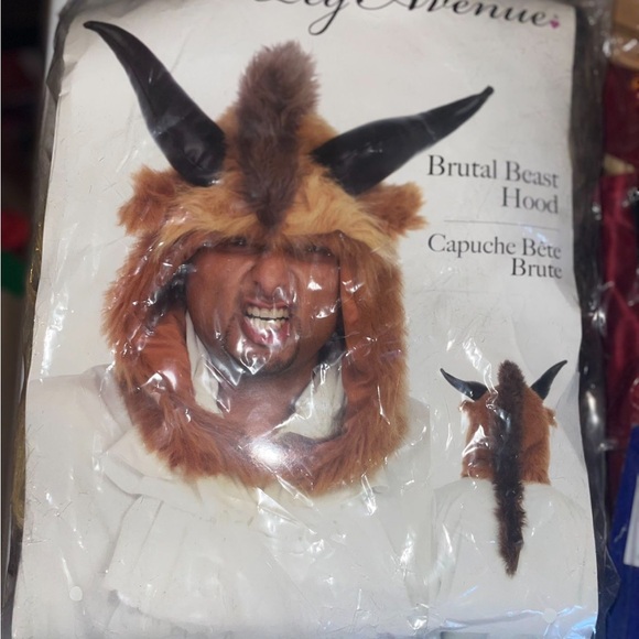 Leg Avenue Beast Hood with Brown Fur and Black Horns- Beauty and The Beast. - Picture 1 of 2